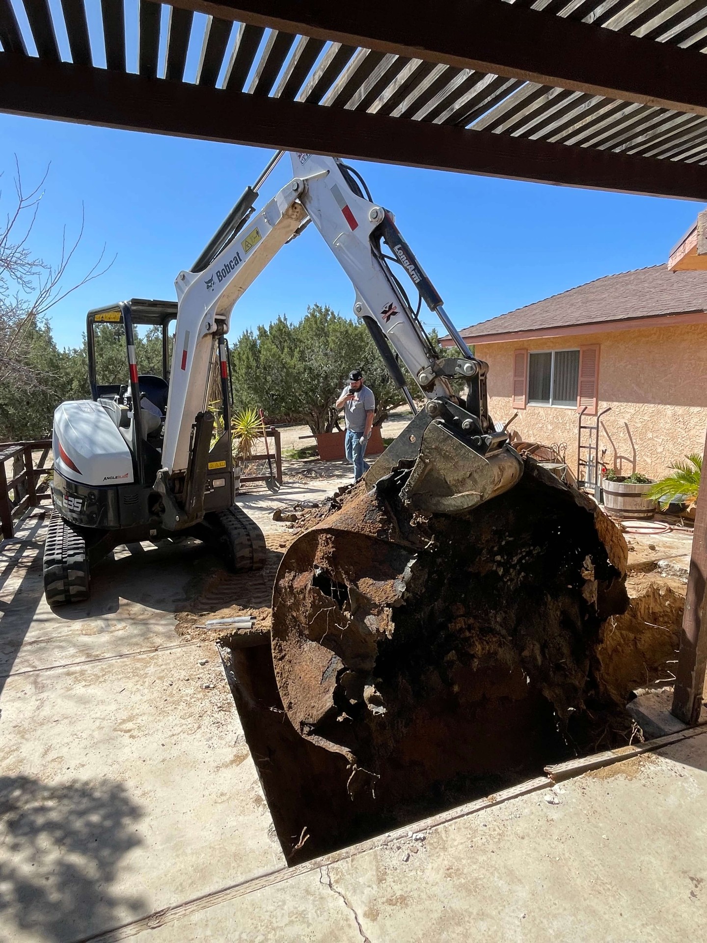 Septic tank excavation in Yucca Valley